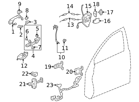 Front Door for 2009 Acura RL #0