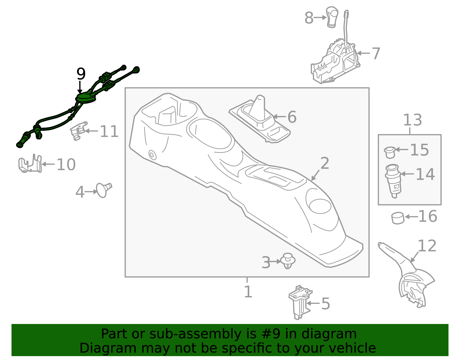 2012-2019 Nissan Cable Control, Manual Transmission 34413-3AM0A ...