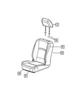 1RT35XDVAA - Interior Trim: Front Headrest for Dodge: Ram 1500, Ram 2500, Ram 3500 | Ram: 1500, 2500, 3500 Image