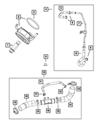 4893345AA - Cooling: Engine Oil Cooler Connector for Dodge: Durango | Jeep: Wagoneer, Wrangler | Ram: 1500, 1500 Classic Image
