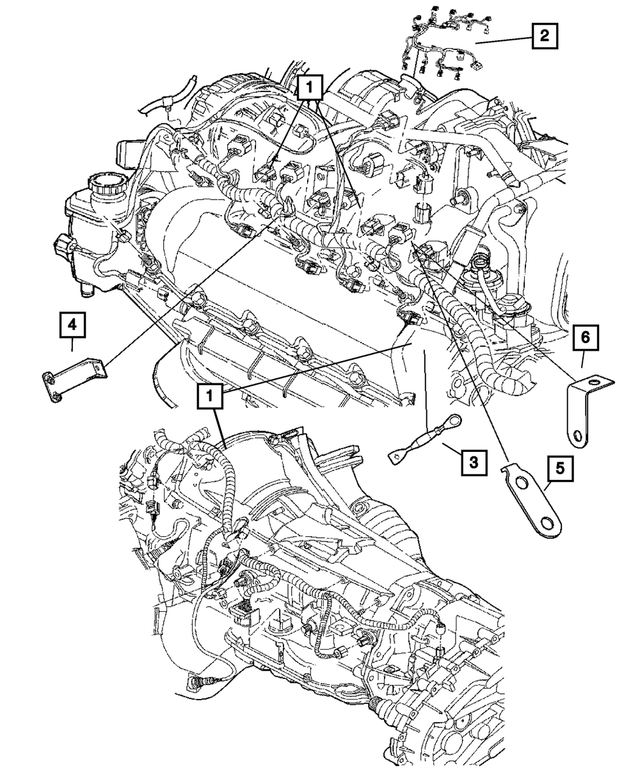 56051159AA - Electrical: Engine Wiring Bracket for Mopar Image