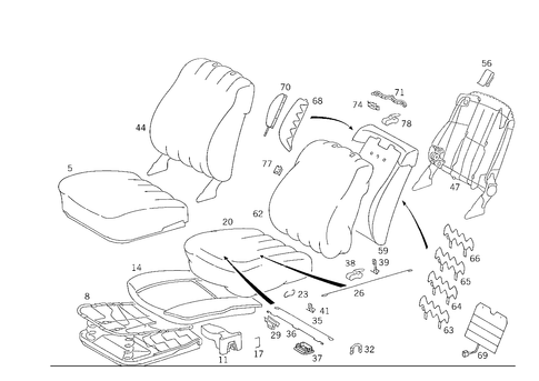 Front Seat and Headrest for 1992 Mercedes-Benz 400E #0