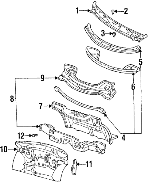 Cowl for 1994 Mercury Villager #0