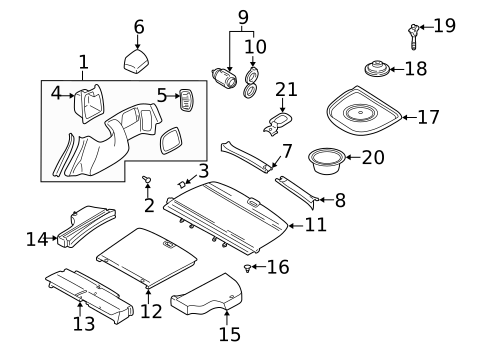 Interior Trim - Rear Body for 1998 Subaru Forester #0