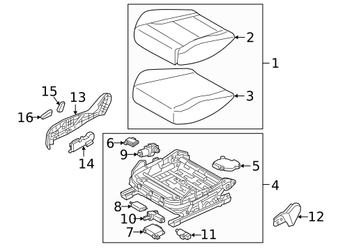 Passenger Seat Components for 2020 Kia Stinger #0