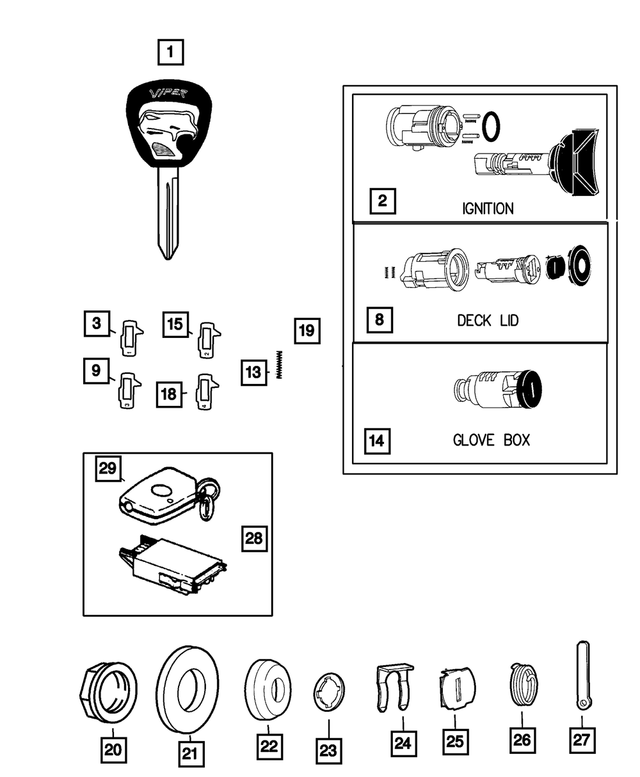 4054202 - : Mopar Nut Cylinder Lock for Mopar Image