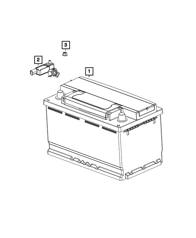 BA94R765AB - Electrical: Storage Battery for Chrysler: 200, 300, Pacifica, Town &amp; Country, Voyager | Dodge: Challenger, Charger, Grand Caravan, Magnum, Ram 1500, Ram 3500 | Jeep: Cherokee, Commander, Grand Cherokee, Grand Wagoneer, Wagoneer, Wrangler | Ram: 1500, 1500 Classic, 2500, 3500, C/V Image