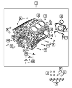 6511682AA - Engine: Pipe Plug, Rear for Chrysler: 300, Pacifica, Voyager | Dodge: Challenger, Charger, Durango, Grand Caravan, Journey | Jeep: Gladiator, Grand Cherokee, Grand Cherokee L, Grand Cherokee WK, Wrangler, Wrangler JK | Ram: 1500, 1500 Classic, ProMaster 1500, ProMaster 2500, ProMaster 3500 Image