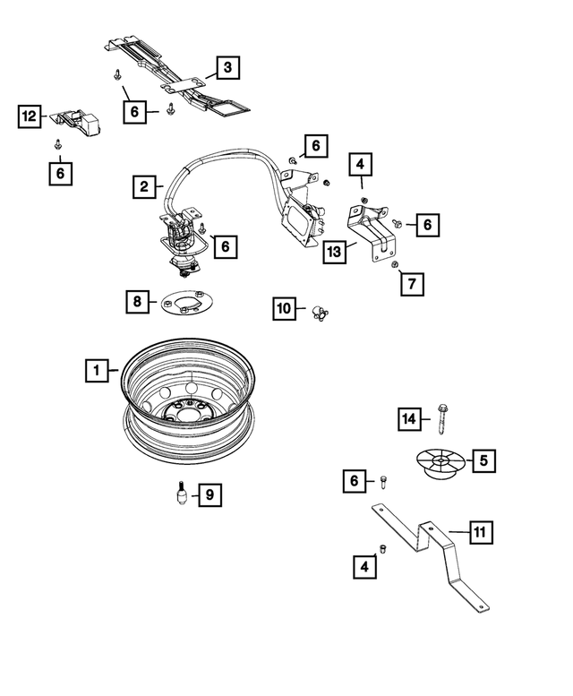 68169815AB - Wheels: Spare Tire Bracket for Mopar Image