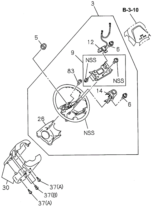 Steering Wheel for 1997 Acura SLX #0