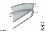 51377199950 - Vehicle Trim: Side Window, Green Fixed, Rear Right for BMW Image