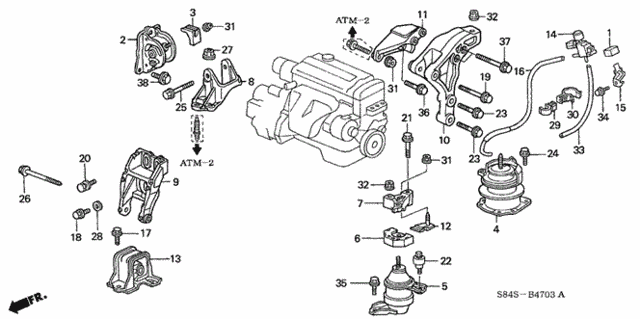Engine Mounts (AT) for 2002 Honda Accord #0