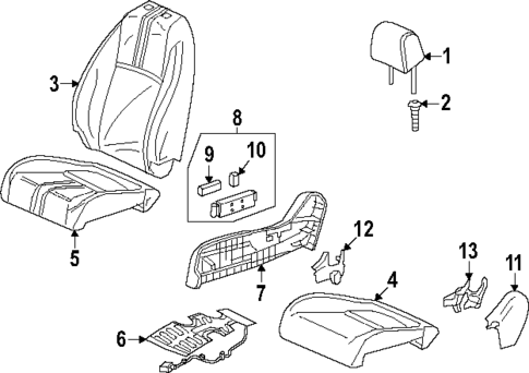 Passenger Seat Components for 2024 Acura Integra #1