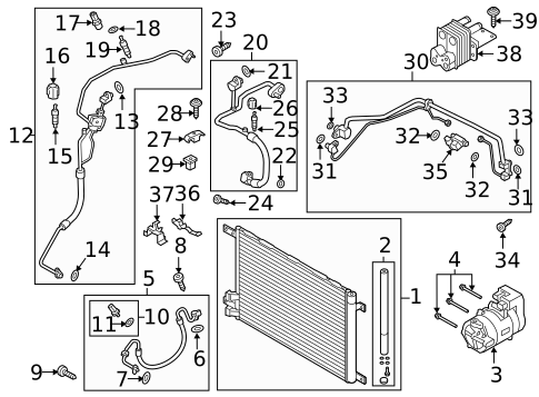 Condenser, Compressor & Lines for 2018 Audi A3 Sportback e-tron #0