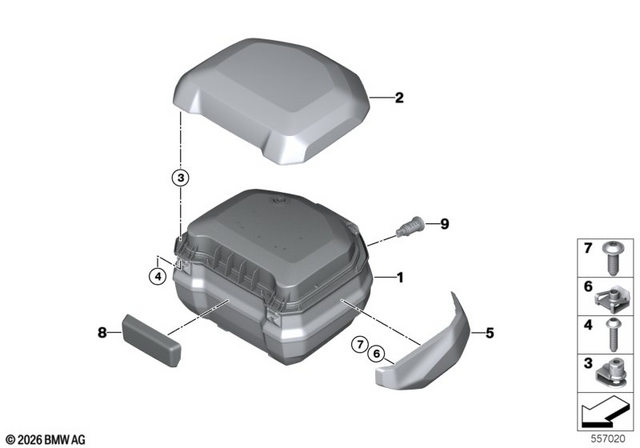 77438829780 - : Trim, Topcase, Right - Blackstorm Met for BMW-Motorrad Image
