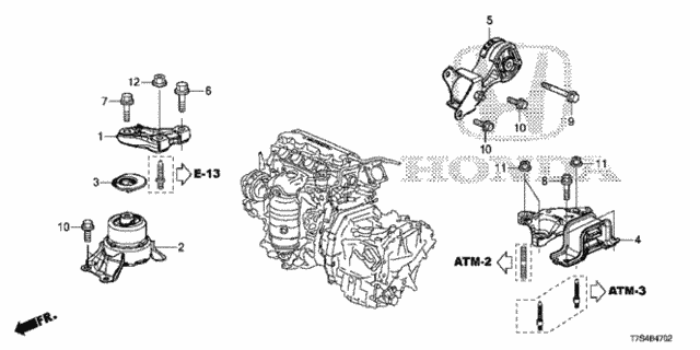 Engine Mounts (AT) (4WD) for 2019 Honda HR-V #0