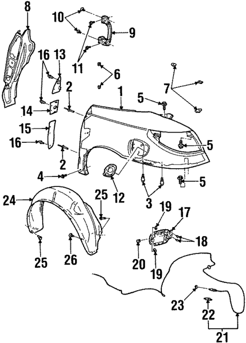 Quarter Panel & Components for 2001 Saturn SC2 #0