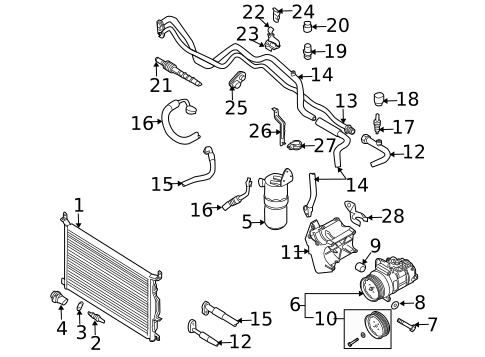 Condenser, Compressor & Lines for 2004 Audi A8 Quattro #0