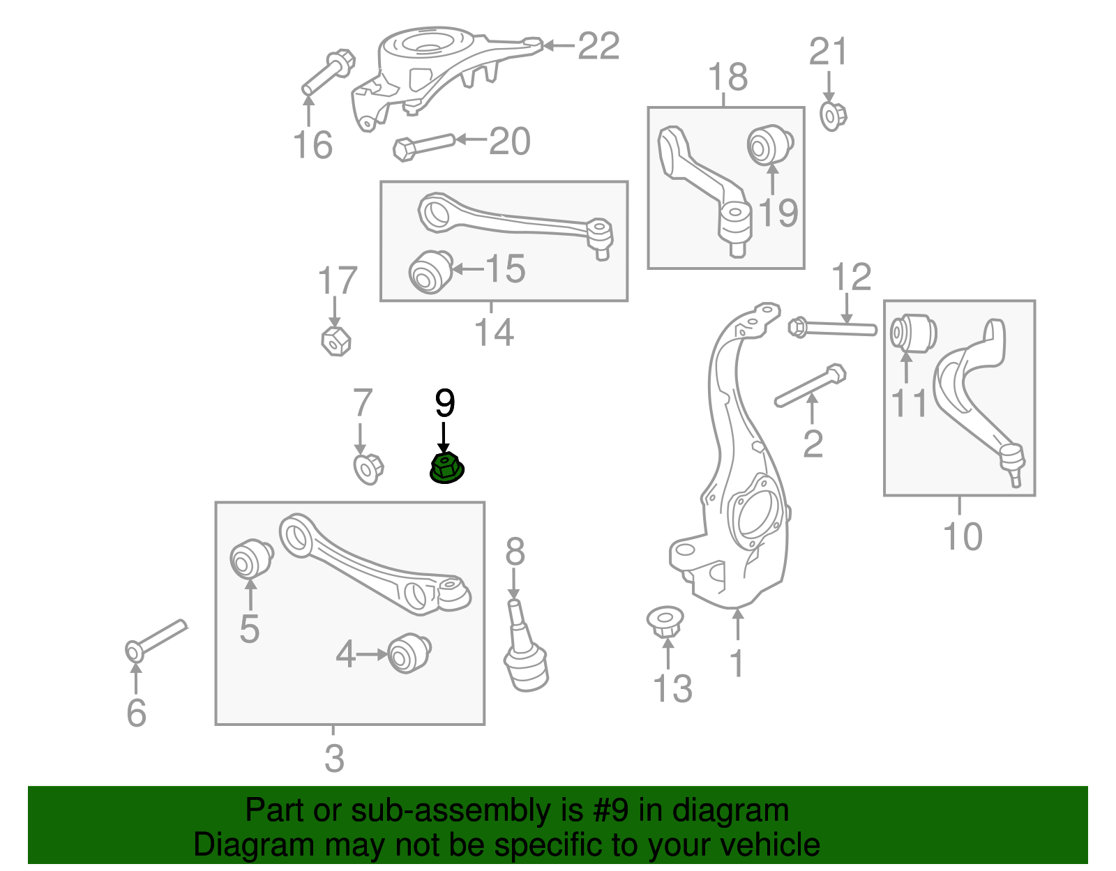 2010-2012 Audi | Lower Ball Joint Lock Nut | WHT-000-785-B | OEM ...