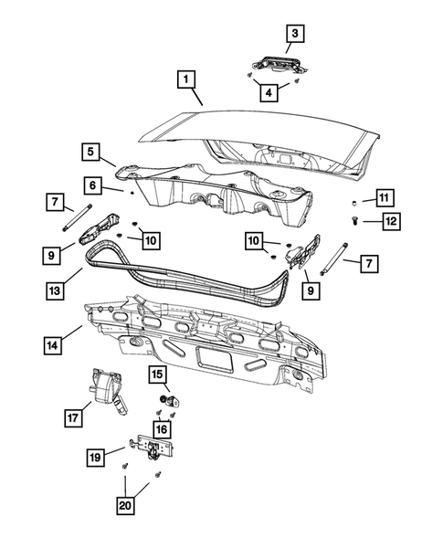 Deck Lid for 2014 Chrysler 200 #2