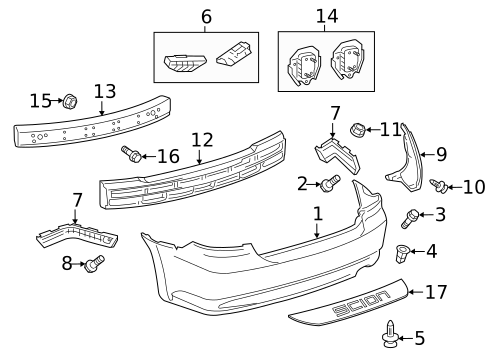 Bumper & Components - Rear for 2013 Scion tC #0