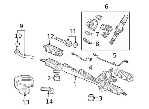 Steering Gear & Linkage for 2010 Acura RL #0