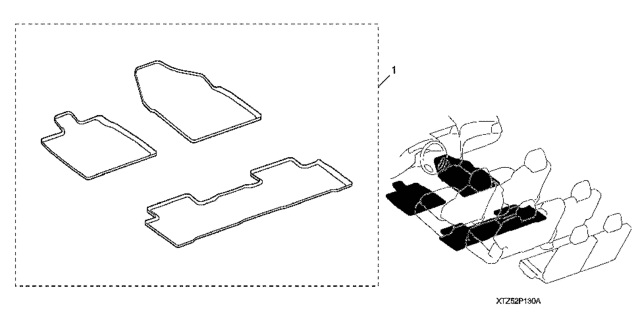 Floor Mat (Carpet) for 2019 Acura MDX #0