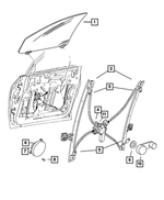 4894659AA - Doors and Related Parts: Front Door Glass, Left for Chrysler: Town &amp; Country | Dodge: Caravan, Grand Caravan Image
