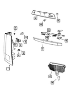 68020997AA - Body Sheet Metal Except Doors: License Lamp Wiring for Mopar Image