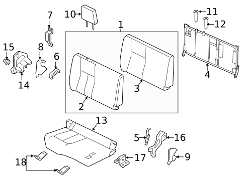 Rear Seat Components for 2022 Nissan TITAN #2