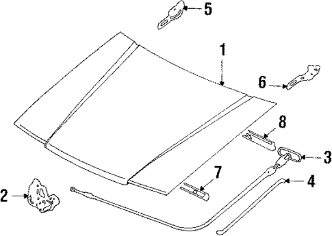 Hood & Components for 1986 Mazda 323 #0