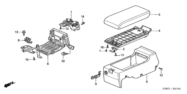 Rear Seat Console for 2003 Acura CL #0
