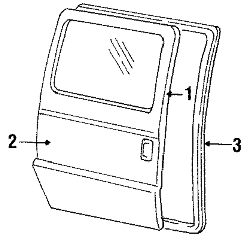 Door & Components for 1995 Chrysler Town & Country #0