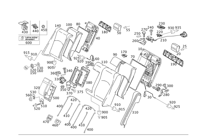 9914632 - Rear Seat Bench: Blind Rivet for Mercedes-Benz: E320, E500 Image image