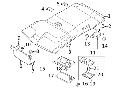 Interior Trim - Roof for 1999 Suzuki Vitara #1