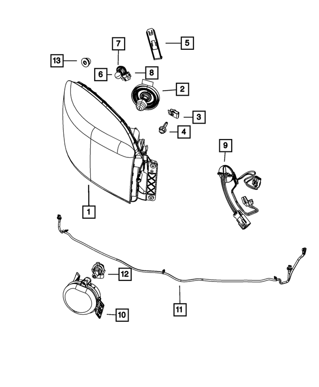 68001484AI - Electrical: Headlamp Park And Turn Lamp, Right for Mopar Image image