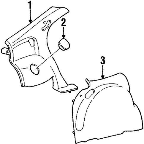 Interior Trim - Quarter Panels for 1996 Mercury Sable #2