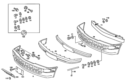 Front Bumper for 1990 Mercedes-Benz 190E #2