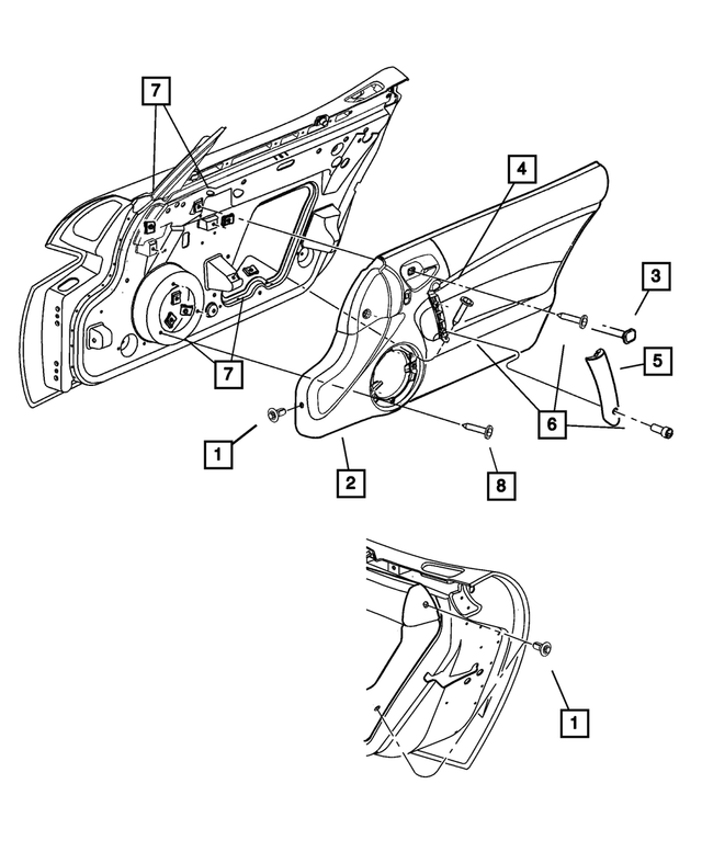 XC921X9AB - Interior Trim: Front Door Trim Panel, Right for Mopar Image