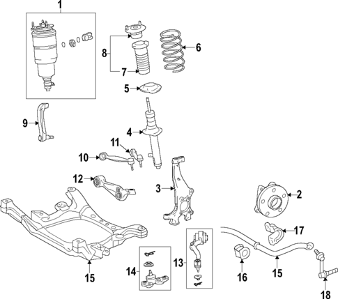 Front Suspension for 2013 Lexus LS460 #0