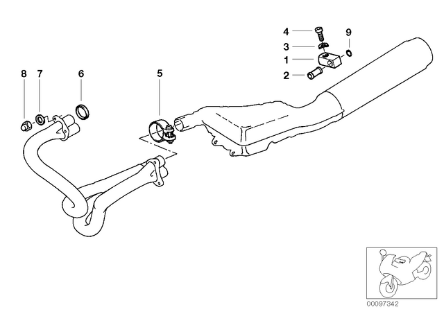 18211340724 - : Bracket Exhaust, Rear Left for BMW-Motorrad Image