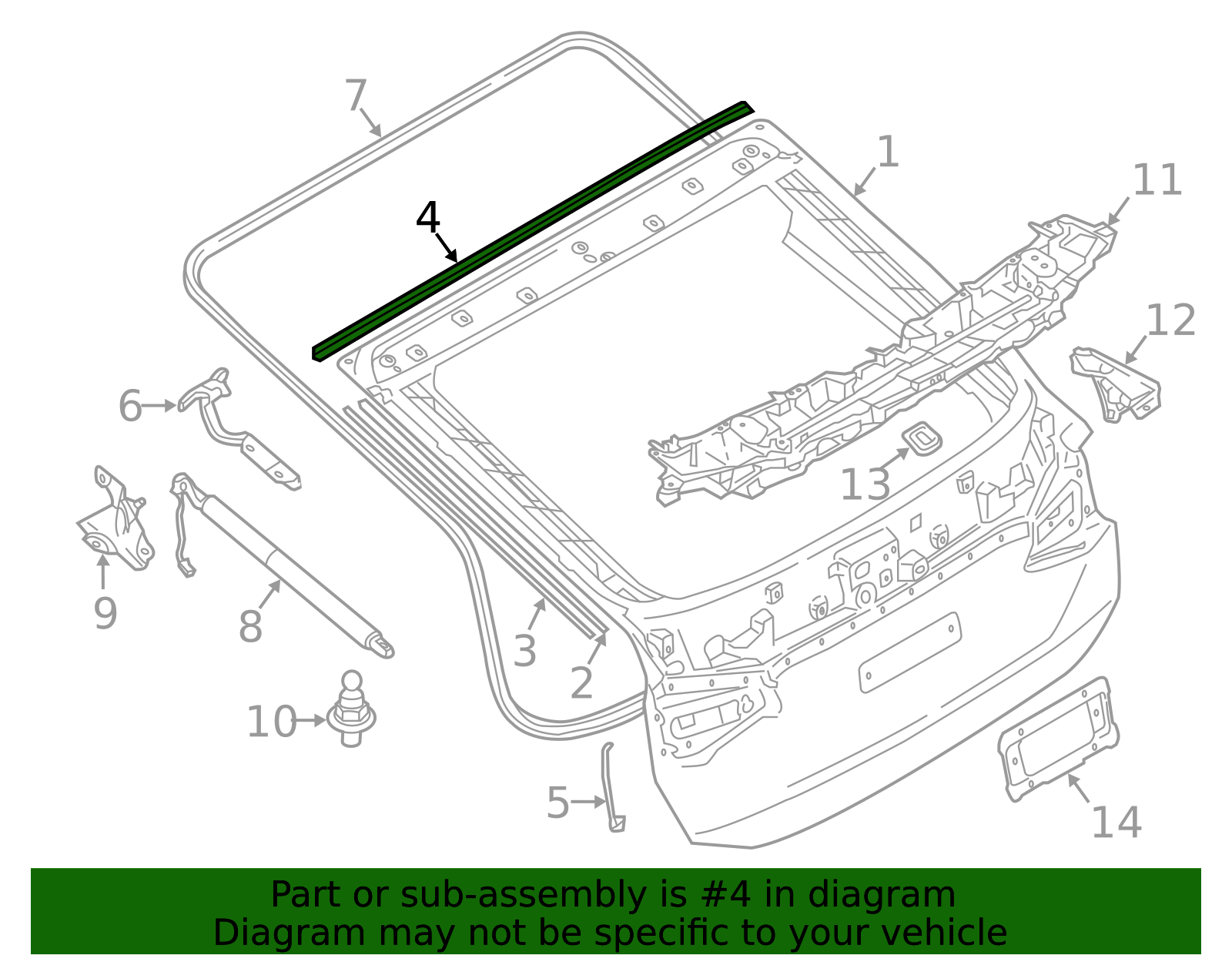 Lift Gate Upper Seal - BMW (51767446713)
