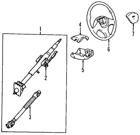 Steering Column for 2001 Kia Sportage #0