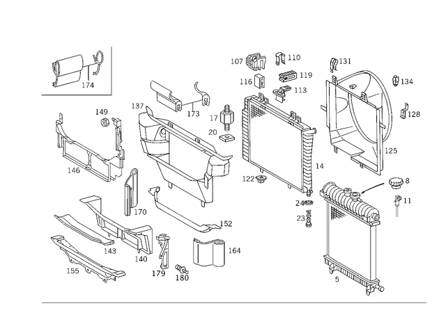 2025002203 - Radiator: Cooler for Mercedes-Benz: C220, C230, C280 Image image
