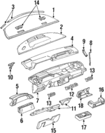 10218930 - Body: Upper Trim Panel for Chevrolet: Lumina APV | Oldsmobile: Silhouette | Pontiac: Trans Sport Image