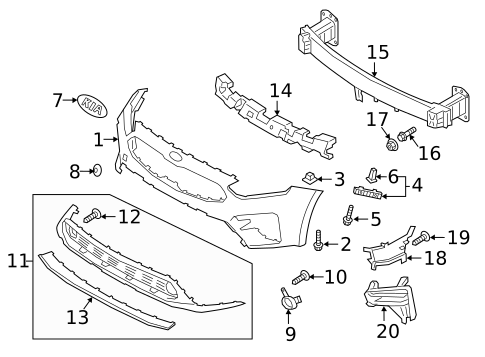 Bumper & Components - Front for 2019 Kia Forte #0