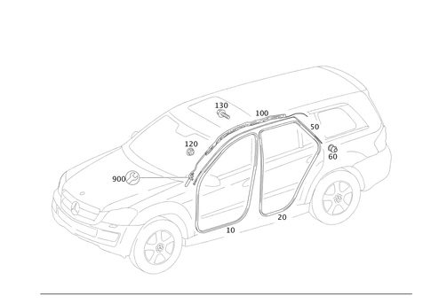 Head Protection Curtain, Door Edge Guard Sections for 2008 Mercedes-Benz GL550 #0