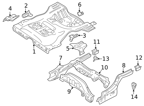 Rear Floor & Rails for 2003 Suzuki Aerio #0