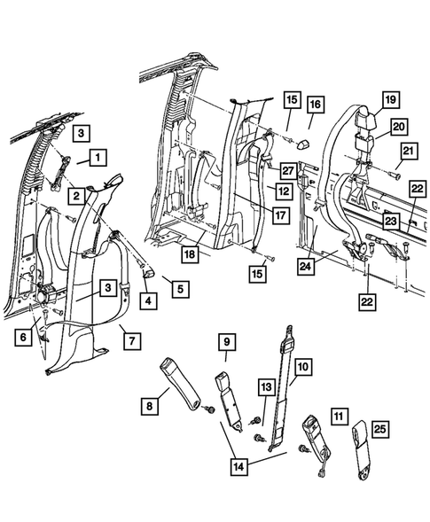 Seat Belts-Front and Rear for 2007 Dodge Ram 2500 #1