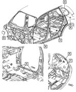 4860223 - Body Sheet Metal Except Doors: Body Plug for Chrysler: 300, Pacifica, PT Cruiser, Town &amp; Country, Voyager | Dodge: Caravan, Challenger, Charger, Durango, Grand Caravan, Magnum, Neon, Viper | Jeep: Grand Cherokee, Grand Cherokee L, Grand Cherokee WK, Wrangler | Ram: C/V Image